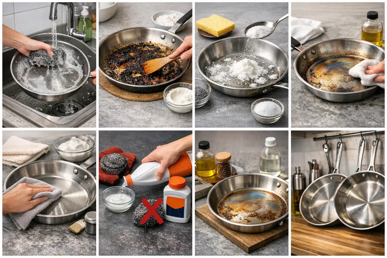 How to clean a stainless steel pan using safe and effective cookware cleaning methods